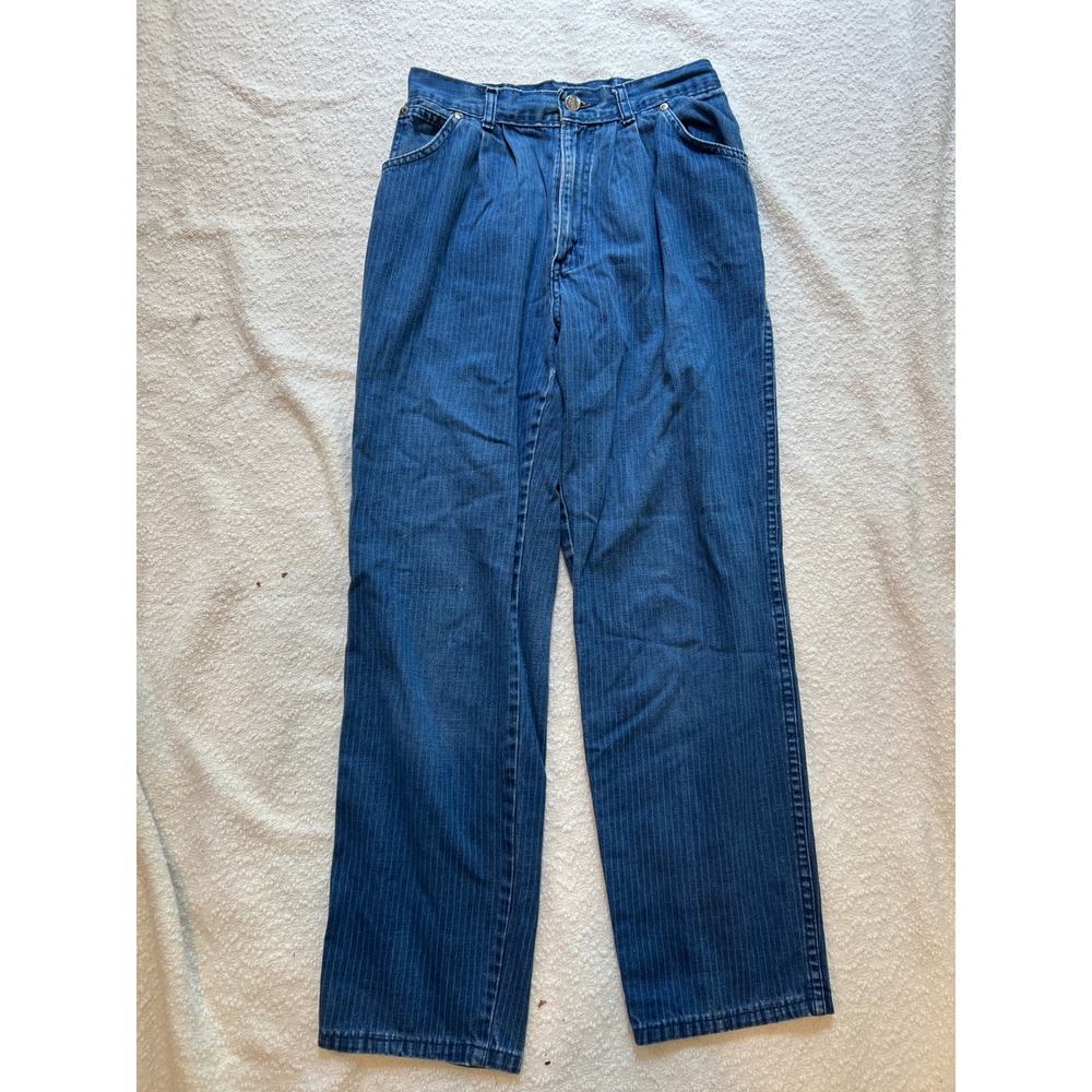 VTG 80s Chic by h.i.s. High Rise Pinstripe Pleated Jeans Size 10/11